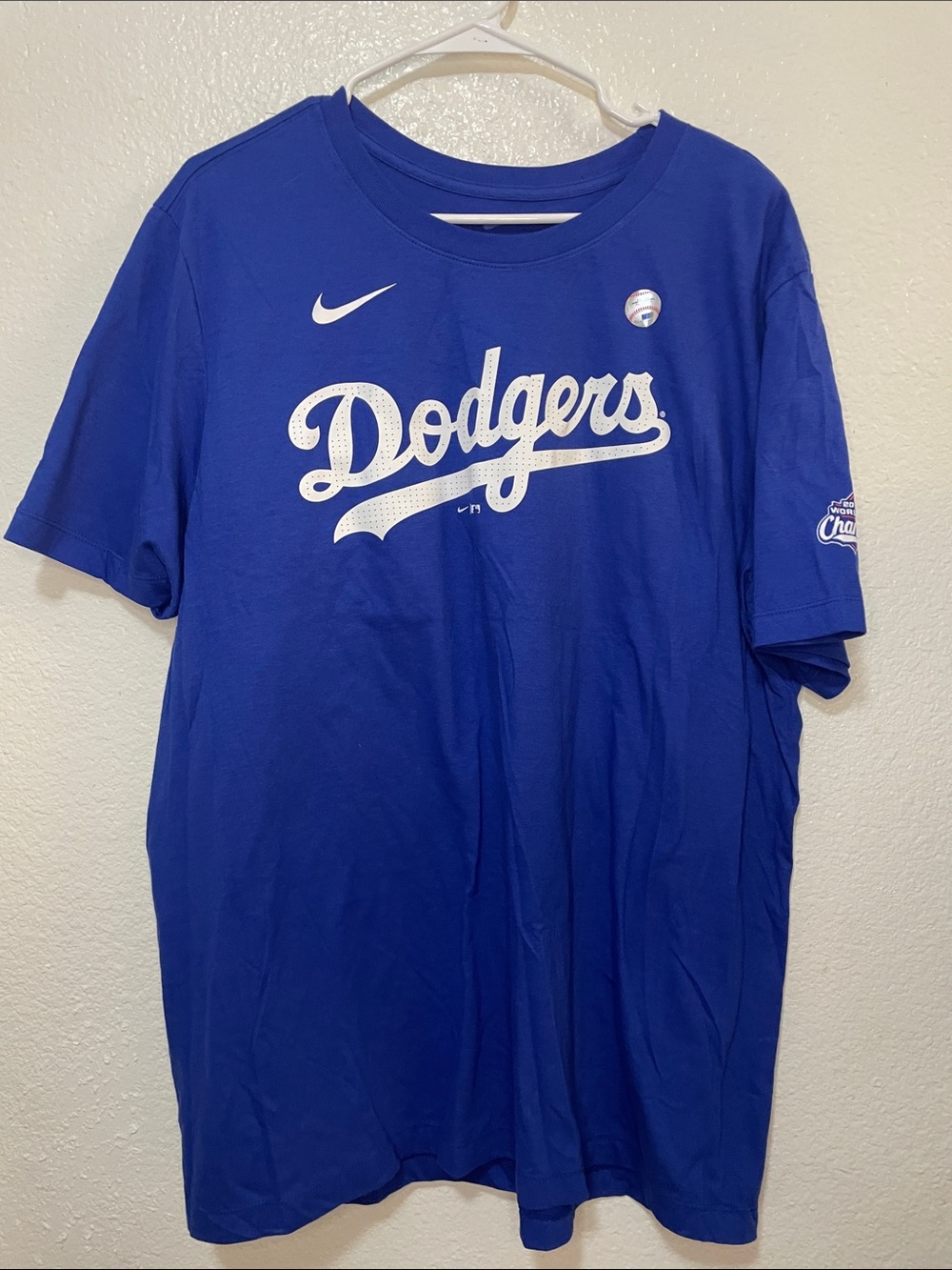 Nike Dodgers Royal Blue Script T-Shirt